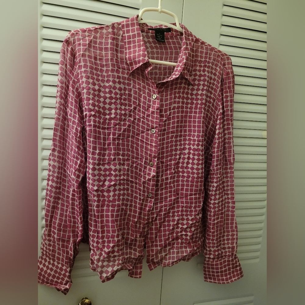 The Limited Pink Checkered Blouse